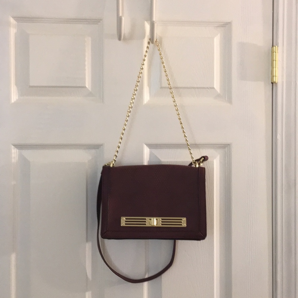 Burgundy satchel bag